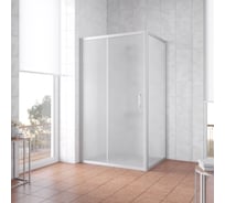 Душевой уголок Vegas-Glass профиль матовый хром, стекло сатин ZP+ZPV NOVO 140х100 07 10