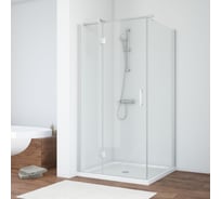 Душевой уголок Vegas-Glass матовый хром, стекло прозрачное AFP-Fis 120x100 07 01 L