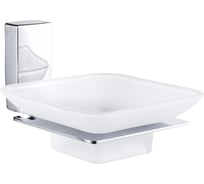 Мыльница настенная D-Lin матовое стекло, хром D220330