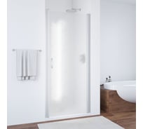 Дверь в душевой проем Vegas-Glass профиль матовый хром, стекло шиншилла ЕР 70 07 02