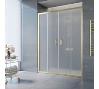 Дверь в душевой проем Vegas-Glass профиль золото, стекло сатин Z2P 200 09 10