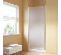 Дверь в душевой проем Vegas-Glass профиль матовый хром, стекло сатин EP LUX 60 07 10 L