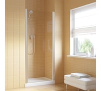 Дверь в душевой проем Vegas-Glass профиль матовый хром, стекло прозрачное EP LUX 60 07 01 R