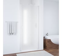 Дверь в душевой проем Vegas-Glass профиль белый, стекло сатин ЕР 75 01 10