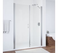 Дверь в душевой проем Vegas-Glass профиль глянцевый хром, стекло прозрачное EP-F-2 100 08 01 L