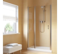 Дверь в душевой проем Vegas-Glass профиль глянцевый хром, стекло прозрачное EP-F-1 LUX 125 08 01 L