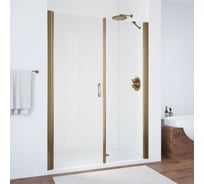 Дверь в душевой проем Vegas-Glass профиль бронза, стекло прозрачное EP-F-2 150 05 01 L