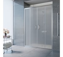 Дверь в душевой проем Vegas-Glass профиль глянцевый хром, стекло сатин Z2P 150 08 10