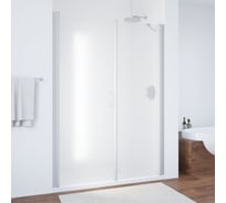 Дверь в душевой проем Vegas-Glass профиль матовый хром, стекло сатин EP-F-2 120 07 10 L