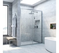 Дверь в душевой проем Vegas-Glass профиль матовый хром, стекло прозрачное ZP NOVO 100 07 01