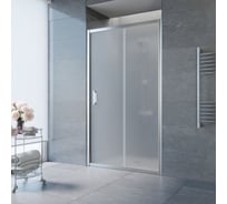 Дверь в душевой проем Vegas-Glass профиль глянцевый хром, стекло сатин ZP TUR NOVO 105 08 10