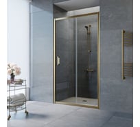 Дверь в душевой проем Vegas-Glass профиль бронза, стекло прозрачное ZP TUR NOVO 120 05 01