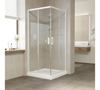 Душевой уголок Vegas-Glass профиль белый, стекло прозрачное ZA NOVO 90 01 01
