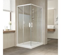 Душевой уголок Vegas-Glass профиль белый, стекло прозрачное ZA-F NOVO 120x100 01 01