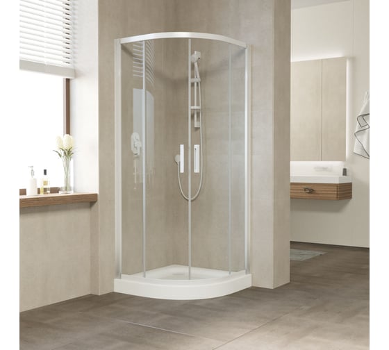 Душевой уголок Vegas-Glass профиль белый, стекло прозрачное ZS 120 01 01 1