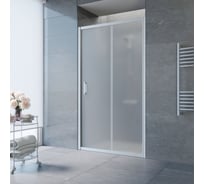 Дверь в душевой проем Vegas-Glass профиль матовый хром, стекло сатин ZP NOVO 135 07 10