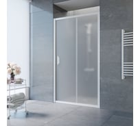 Дверь в душевой проем Vegas-Glass профиль белый, стекло сатин ZP NOVO 140 01 10