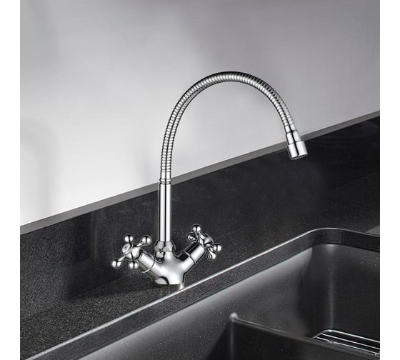Смеситель для кухни Wesnaart с гибким изливом RASSVET, хром RAS02-180
