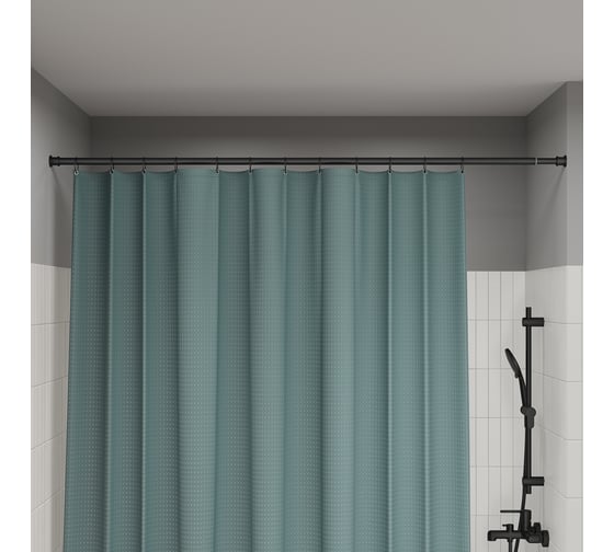 Карниз для ванной комнаты IDDIS 110-200 см, черный матовый, Elegante RSB0120i14