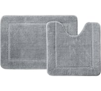 Набор ковриков для ванной комнаты IDDIS 65х45 + 45х45, микрофибра, серый PSET06Mi13