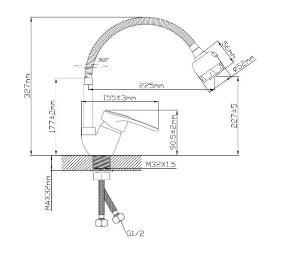 Смеситель для кухни ECONOCE D35, серия 660 EC0662
