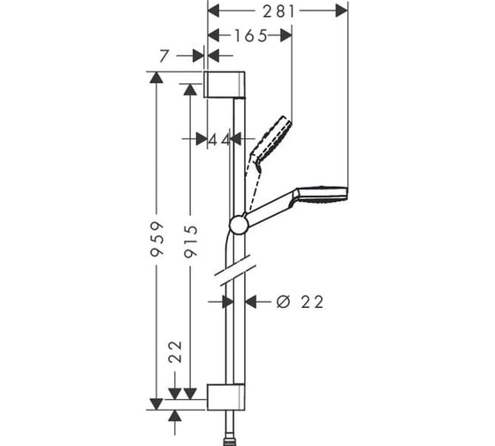 Душевой набор Hansgrohe 26537400 Crometta 1jet 90 см 00042371