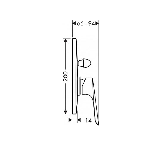 Смеситель для ванны Hansgrohe 71408000 Logis E однорычажный, СМ внешняя+скрытая часть 00053723