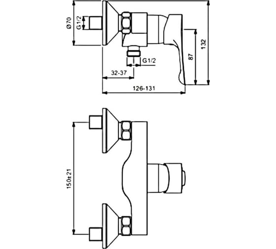 Настенный смеситель для душа Vidima WAVE BA415AA 00053180