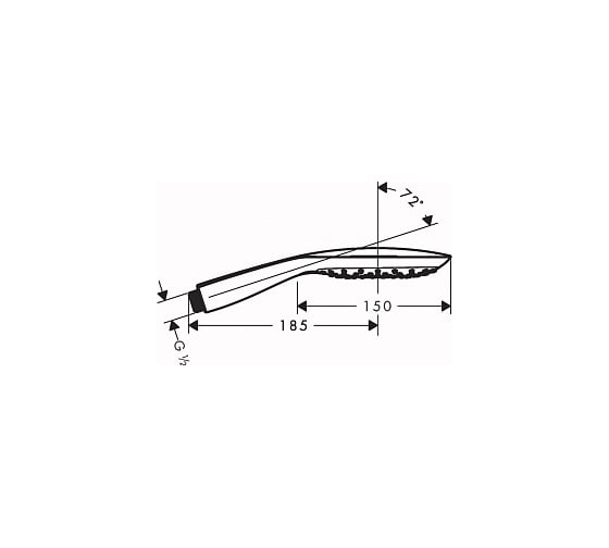 Ручной душ Hansgrohe 26551000 Raindance Select E 150 3jet EcoSmart 9 л/мин, хром 00055222