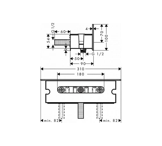 Держатель Hansgrohe 26456000 Fixfit Porter 300, хром 00041132