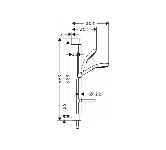 Набор для душа Hansgrohe 26566400 Croma Select S Vario, 0.65 м, с мыльницей Casetta 00034755