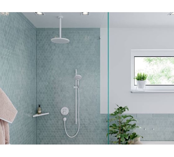 Душевая штанга Hansgrohe 28631700 Unica S Puro 90 см со шлангом, матовый белый 00059271