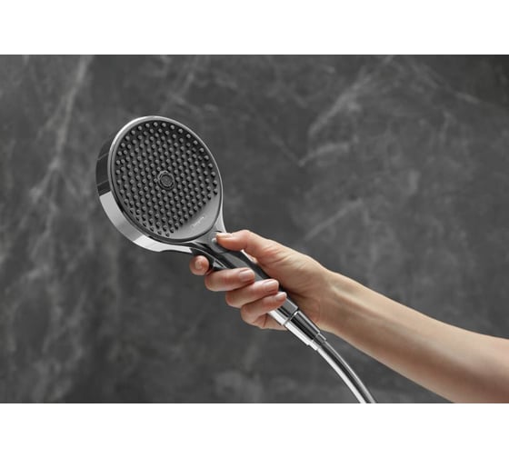 Ручной душ Hansgrohe 26864670 Rainfinity 130 3jet, черный матовый 00059376