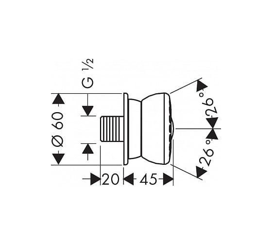 Боковая форсунка Hansgrohe 28467000 Bodyvette 1jet stop 00059661