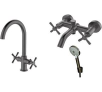 Комплект для ванны Orange Mia set 5 in 1, цвет графит M34-381gr