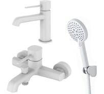 Смеситель для ванны с душевым набором ORANGE белая M05-311w