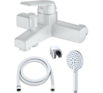 Смеситель для ванны с душевым гарнитуром OneLife by set белый P02-300w