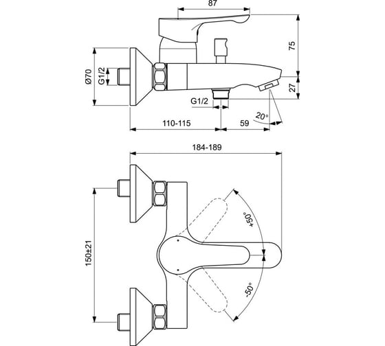 Комплект 3 в 1 Ideal Standard BD004AA ALPHA 00059023