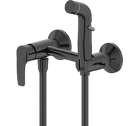 Смеситель с гигиеническим душем IDDIS Ray матовый черный, RAYBL00i08