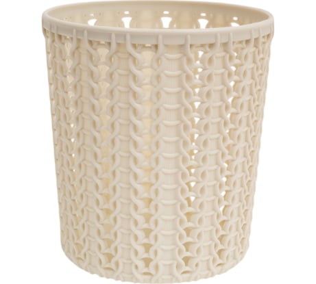 Подставка IDEA ВЯЗАНИЕ круглая белый ротанг М 2384