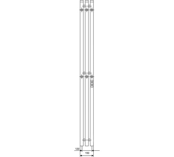 Полотенцесушитель электрический Primoclima Sol Q C E White 150х12 П3 PCSolQCEWhite150123