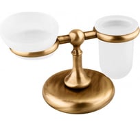 Мыльница со стаканом Bagno&Associati настольные, сатиновое стекло, бронза RE77392