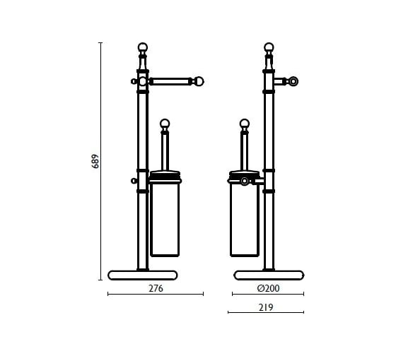 Стойка - держатель бумаги, ершик Bagno&Associati h70 cм RE63592