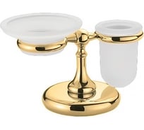 Мыльница со стаканом Bagno&Associati настольные, сатиновое стекло, золото RE77352