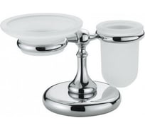 Мыльница со стаканом Bagno&Associati настольные, сатиновое стекло, хром RE77351