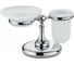 Мыльница со стаканом Bagno&Associati настольные, сатиновое стекло, хром RE77351 1