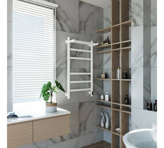 Электрический полотенцесушитель GROTA Tela 530x1000 белый Tela 530х1000 RAL9016 EL