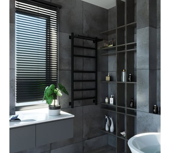 Электрический полотенцесушитель GROTA Tela 530x1200 черный Tela 530х1200 RAL9005 EL