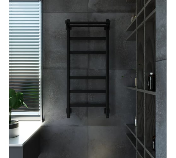Электрический полотенцесушитель GROTA Tela 430x1000 черный Tela 430х1000 RAL9005 EL