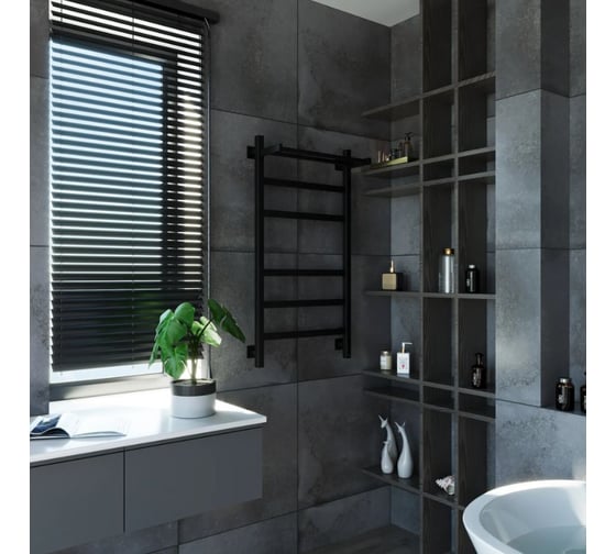 Электрический полотенцесушитель GROTA Tela 530x1000 черный Tela 530х1000 RAL9005 EL